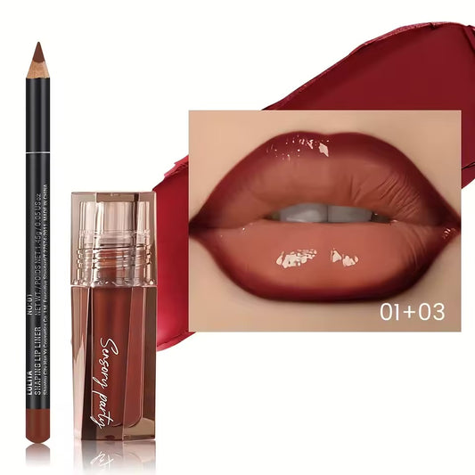 Combo Lèvres Parfaites – Crayon Sculptant + Gloss Brillant Longue Tenue